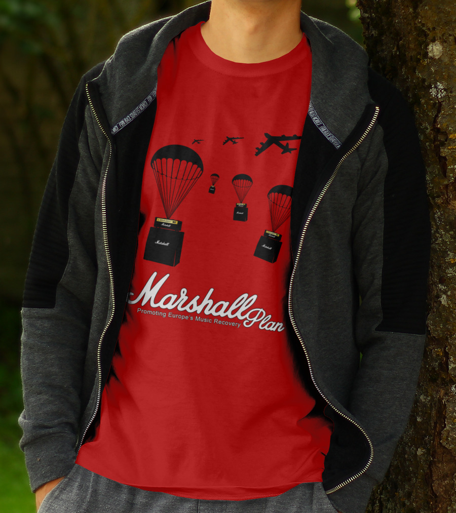 Marshall Plan Amplifiers Parachuted For Europe's Music Recovery T-Shirt