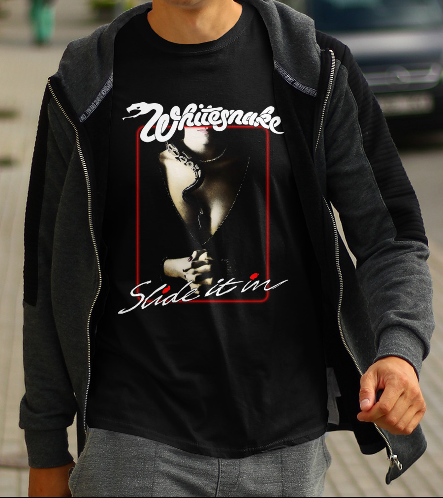 Whitesnake Slide It In Album Cover Artwork Featuring Snake And Woman T-Shirt