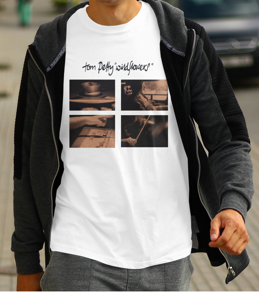 Tom Petty Wildflowers Album Four Sepia Photos T-Shirt