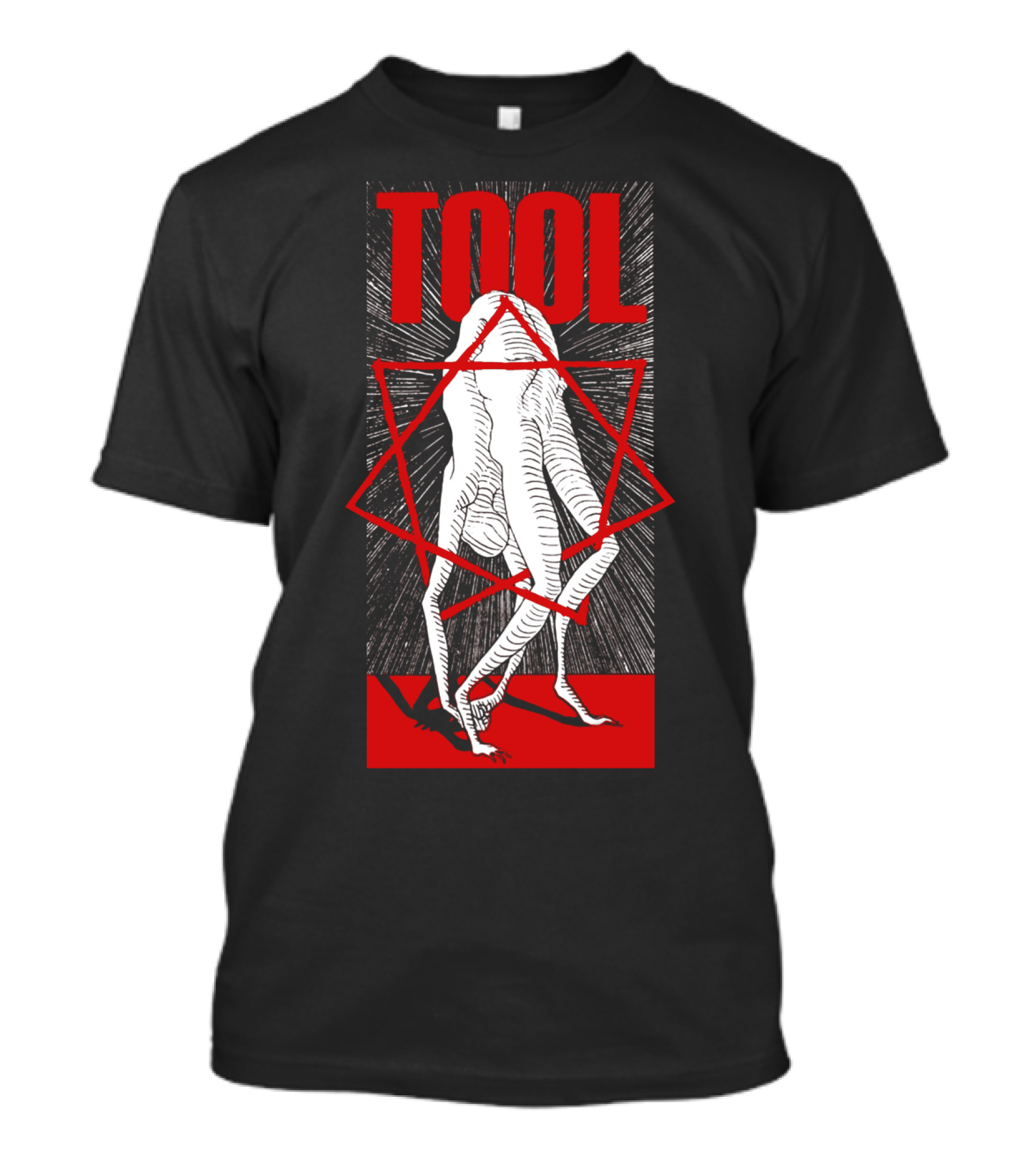Tool Geometric Human Figure With Red Star T-Shirt