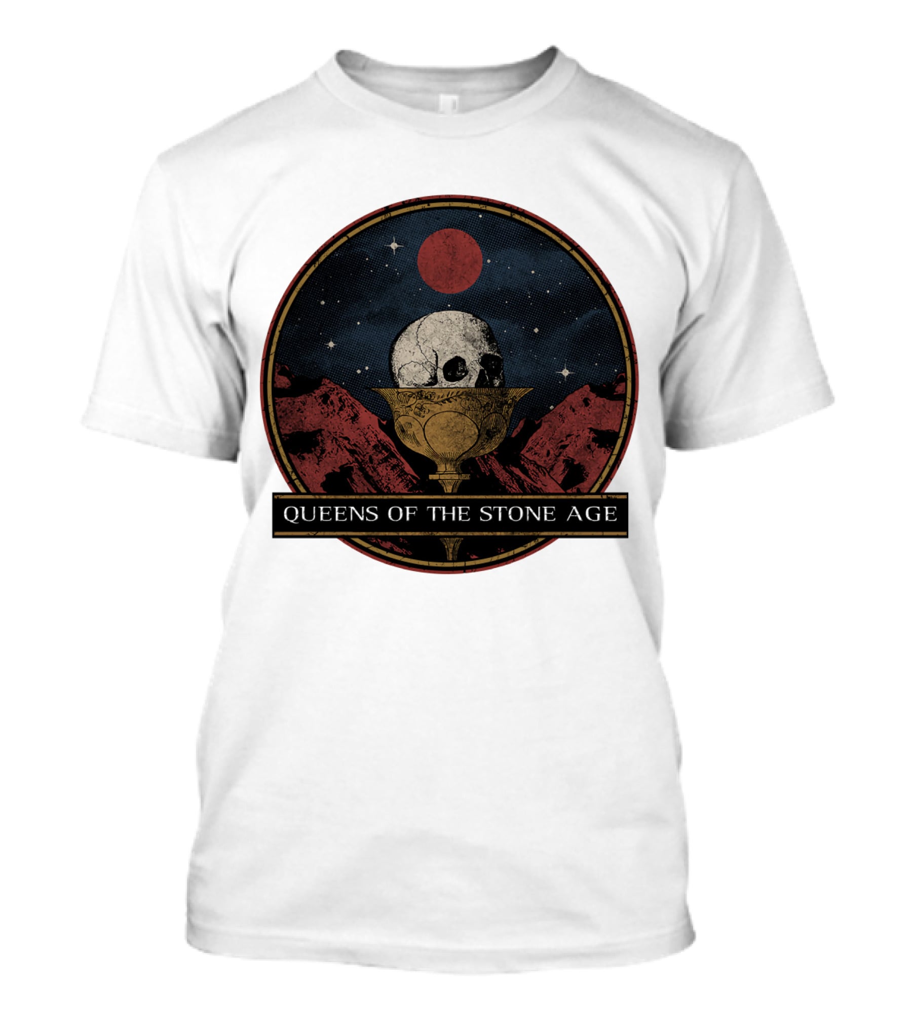 Queens Of The Stone Age Skull Goblet Moon Desert T-Shirt