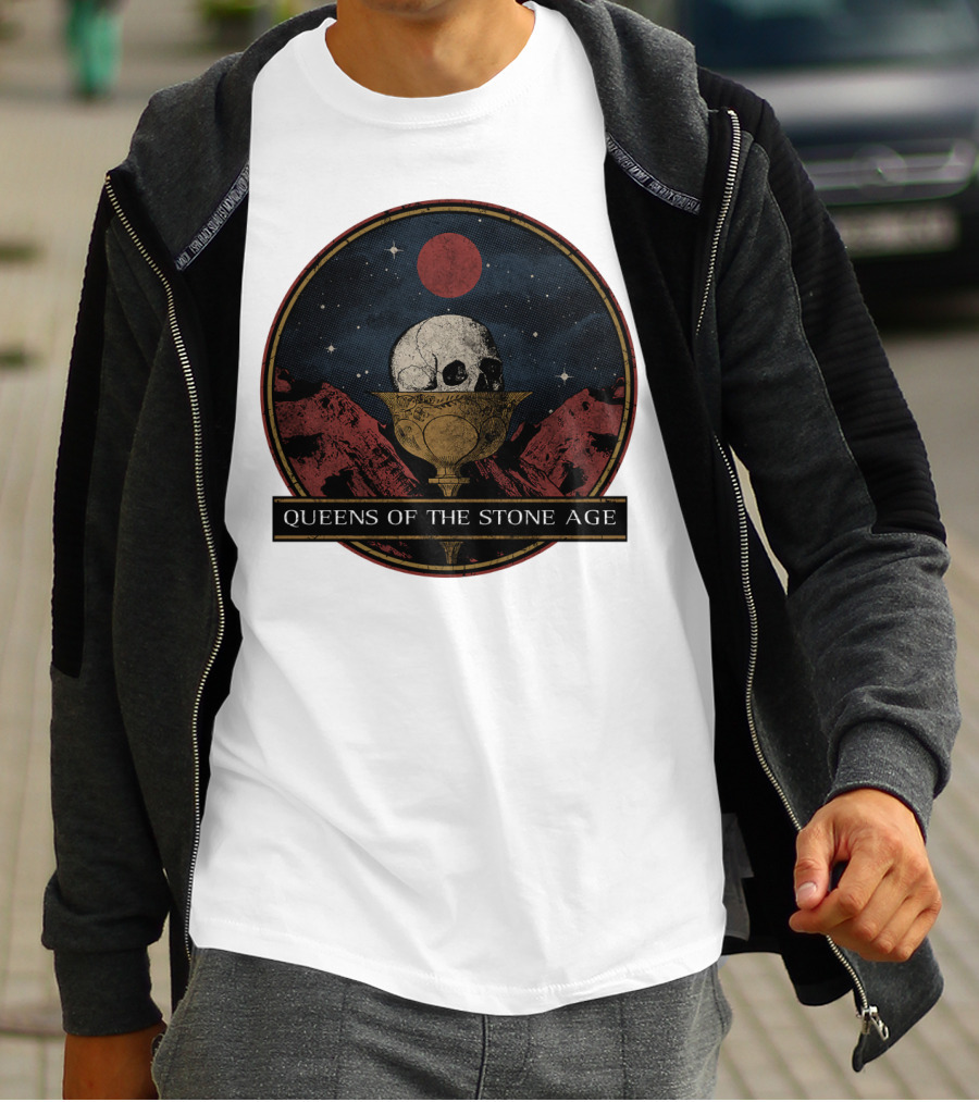 Queens Of The Stone Age Skull Goblet Moon Desert T-Shirt