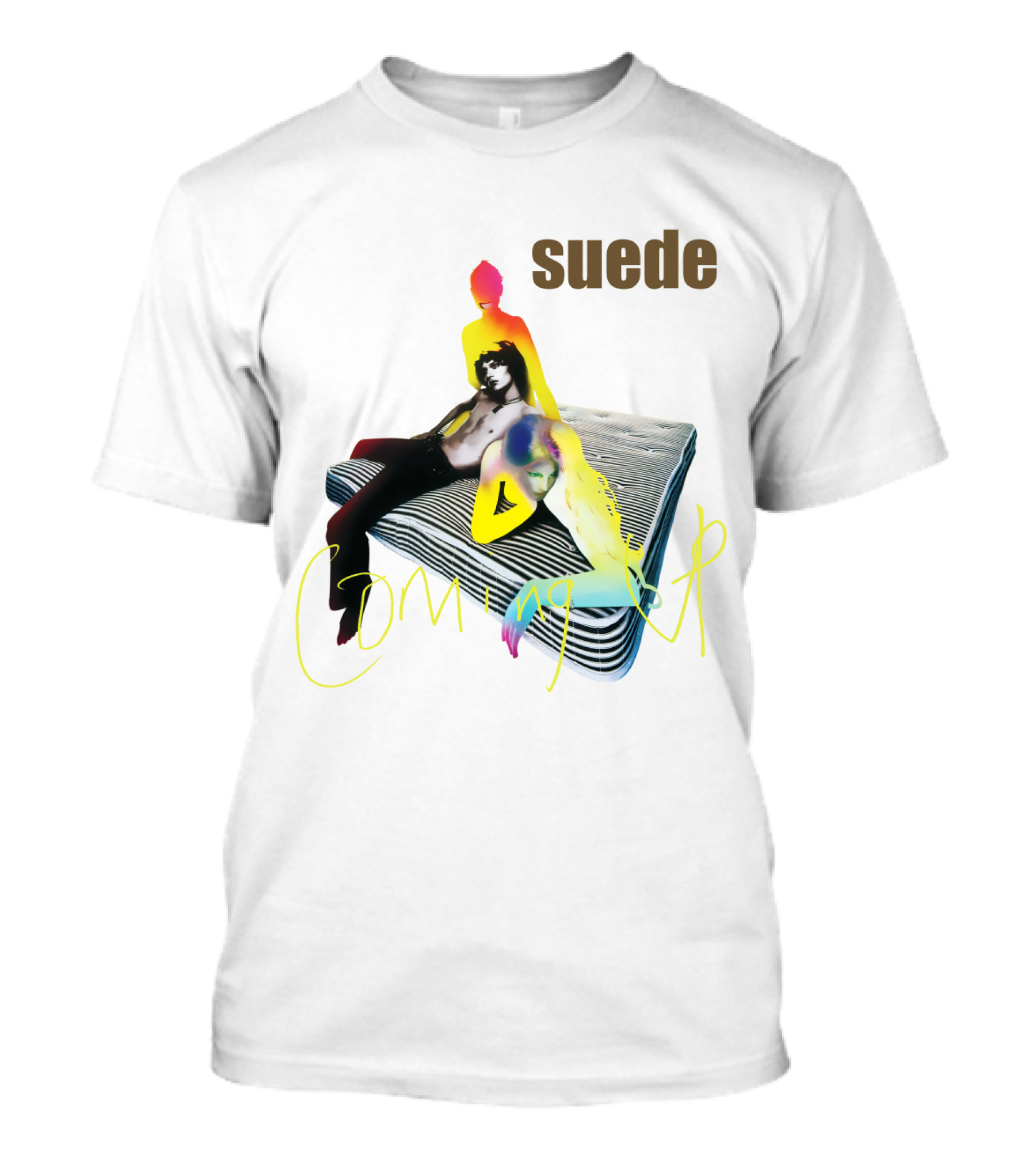 Suede Coming Up Album Cover Sde 06 Multicolored Figures On Mattress T-Shirt