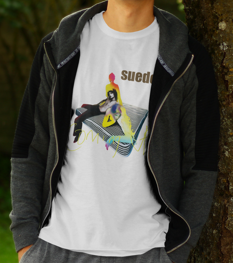 Suede Coming Up Album Cover Sde 06 Multicolored Figures On Mattress T-Shirt
