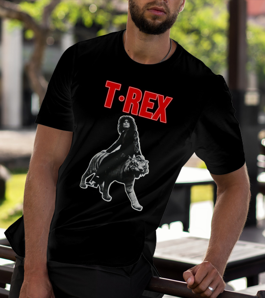 T. Rex Iconic Rock Legend Riding Tiger T-Shirt