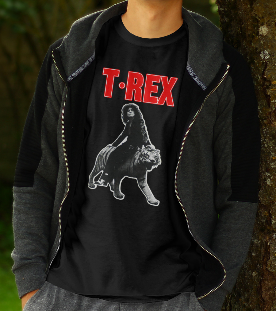 T. Rex Iconic Rock Legend Riding Tiger T-Shirt