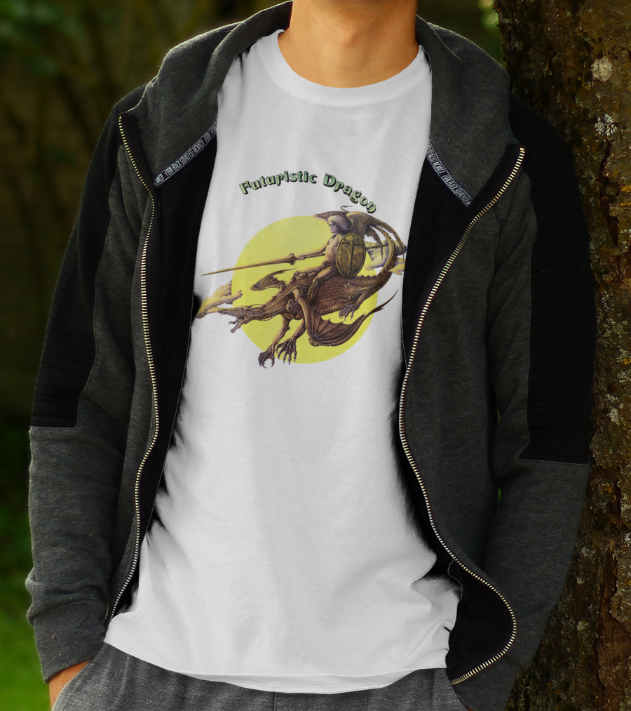 Futuristic Dragon Warrior Riding Sky Beast T-Shirt