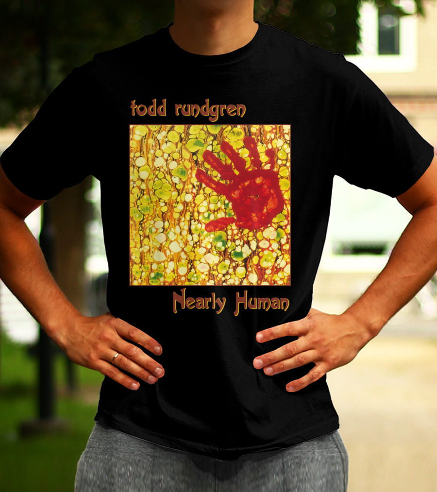 Todd Rundgren Nearly Human Red Handprint Abstract T-Shirt