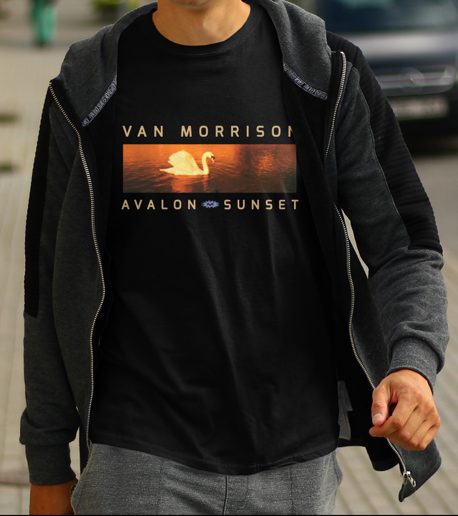 Van Morrison Avalon Sunset Swan On Golden Water T-Shirt