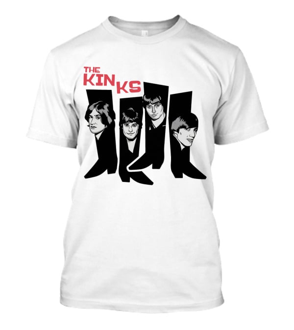 The Kinks Iconic Band Members Black Silhouette Art T-Shirt