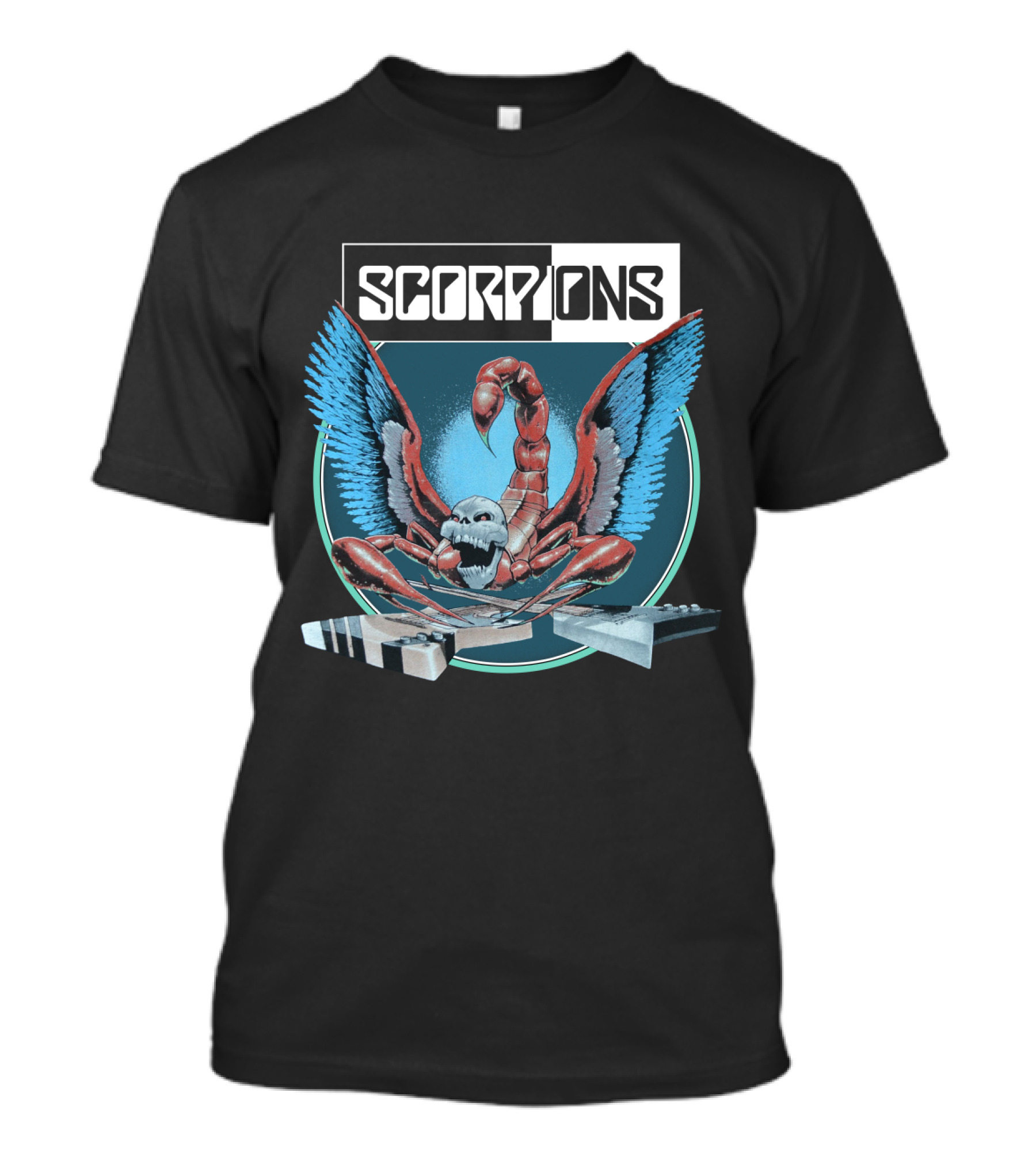 Scorpions Winged Scorpion With Broken Guitar Necks T-Shirt