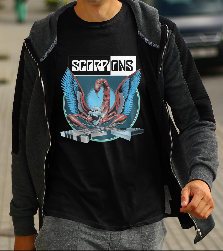 Scorpions Winged Scorpion With Broken Guitar Necks T-Shirt