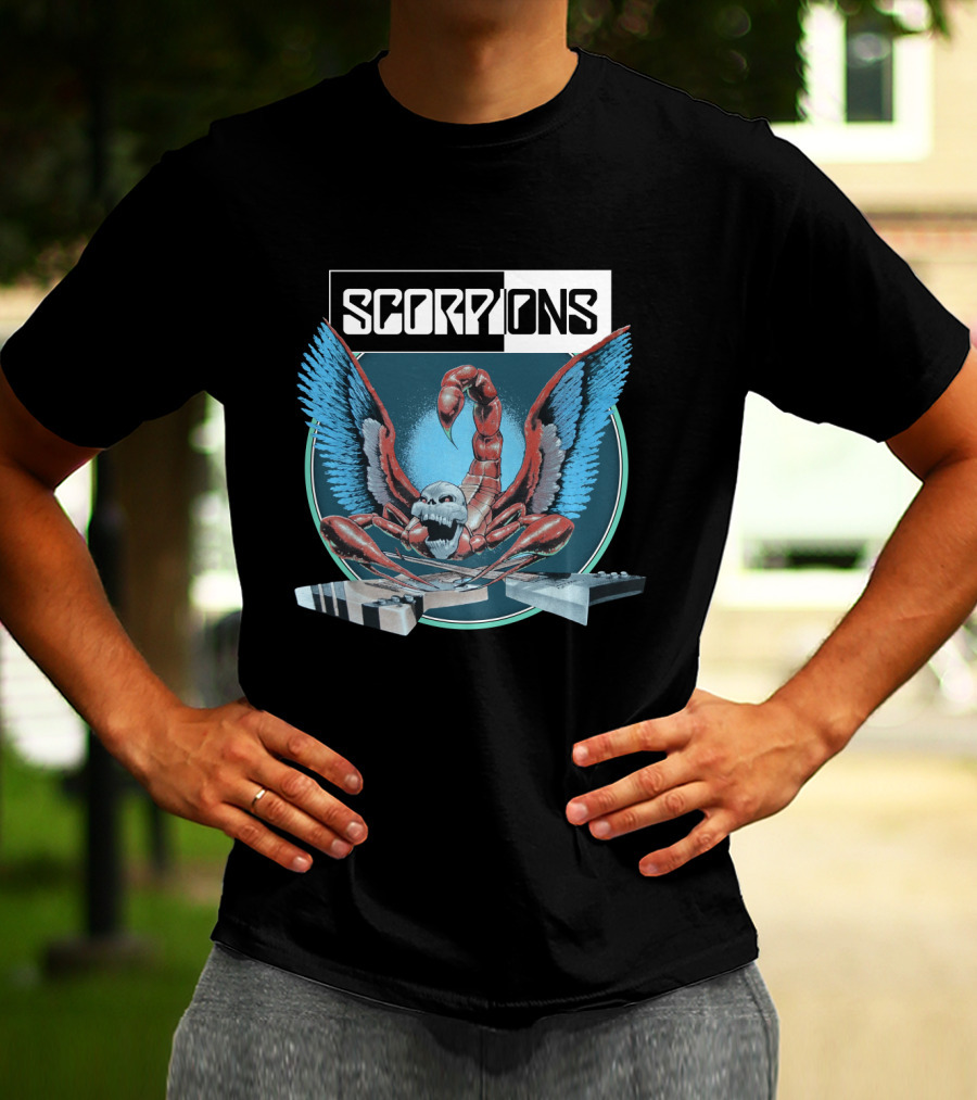 Scorpions Winged Scorpion With Broken Guitar Necks T-Shirt