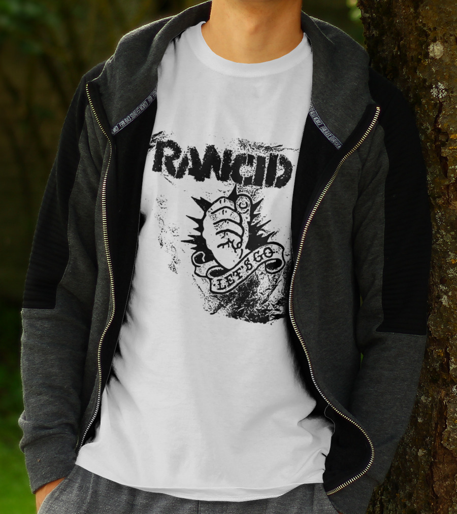 Rancid Let's Go Fist Logo Grunge Style T-Shirt
