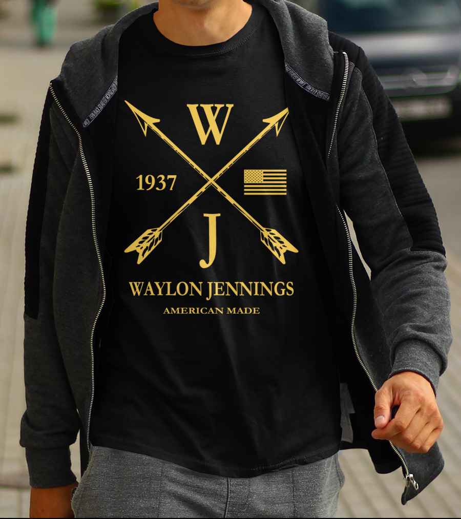 Waylon Jennings American Made 1937 Flag Arrows T-Shirt