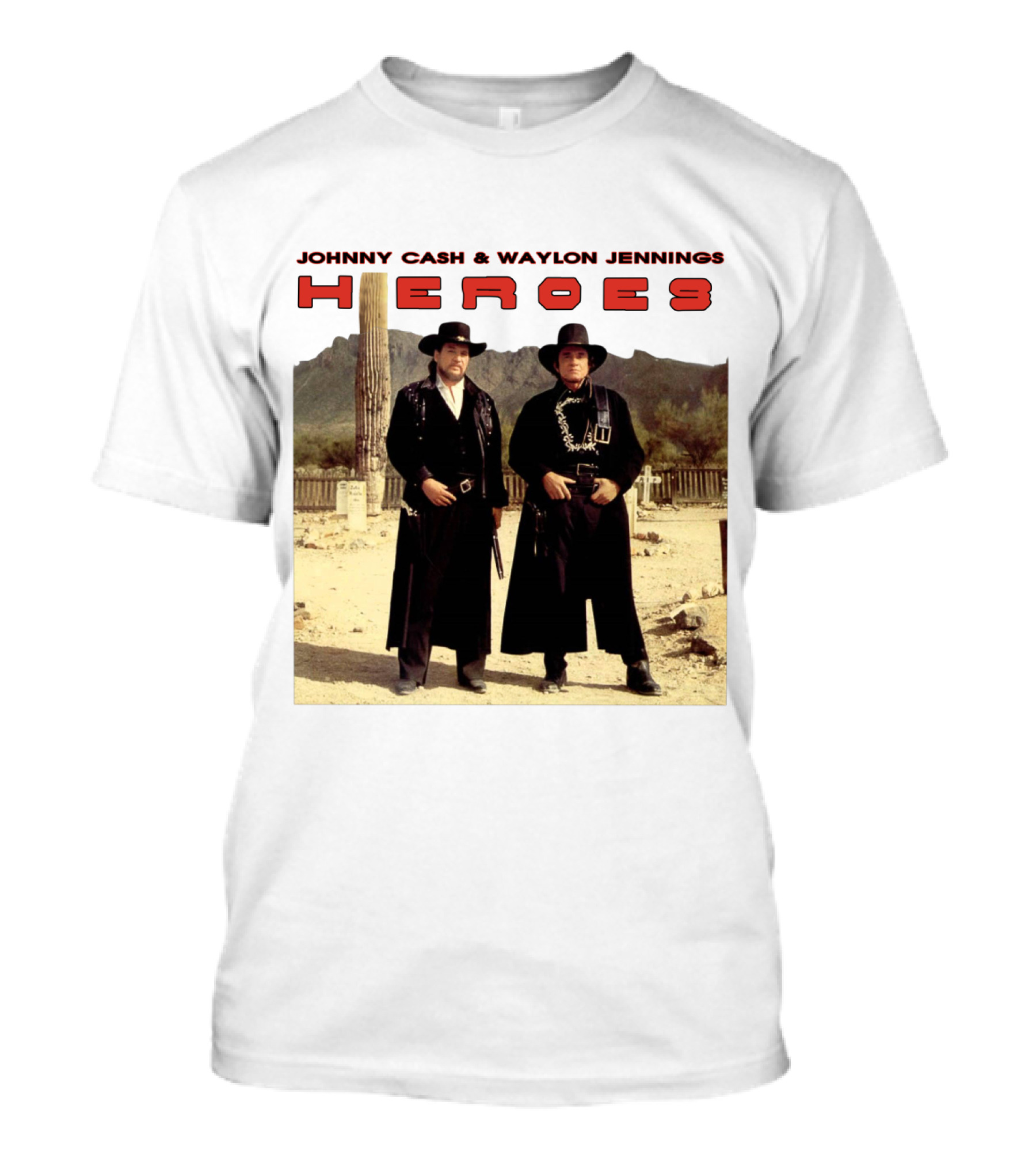 Johnny Cash & Waylon Jennings Heroes Desert Scene T-Shirt