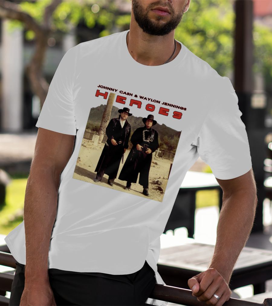 Johnny Cash & Waylon Jennings Heroes Desert Scene T-Shirt