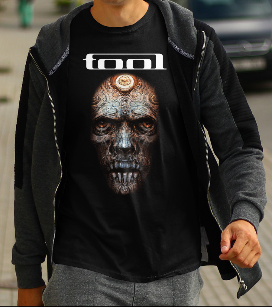 Tool Band Mechanical Skull Art T-Shirt