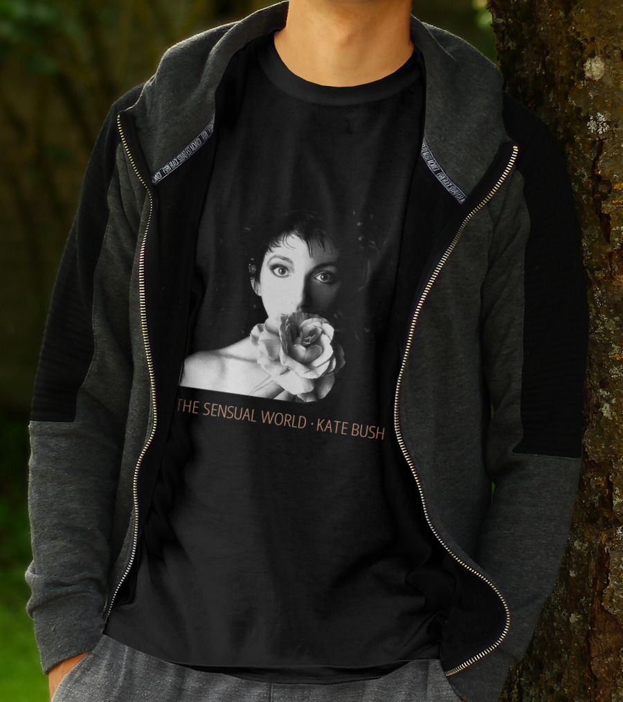 The Sensual World Kate Bush Flower Portrait Black And White T-Shirt