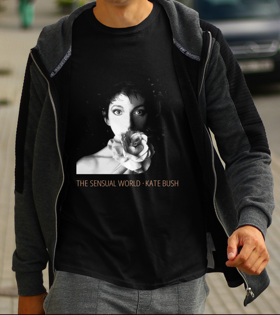 The Sensual World Kate Bush Flower Portrait Black And White T-Shirt