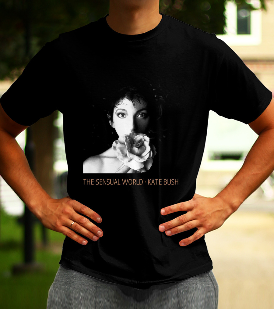 The Sensual World Kate Bush Flower Portrait Black And White T-Shirt