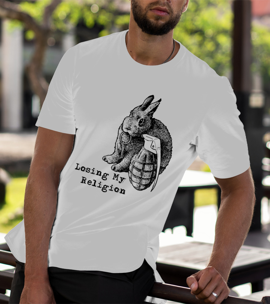 Losing My Religion Surreal Rabbit Grenade T-Shirt