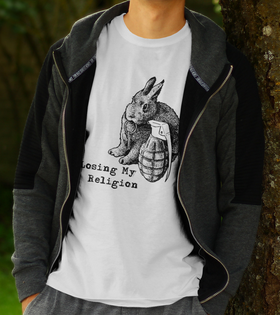 Losing My Religion Surreal Rabbit Grenade T-Shirt