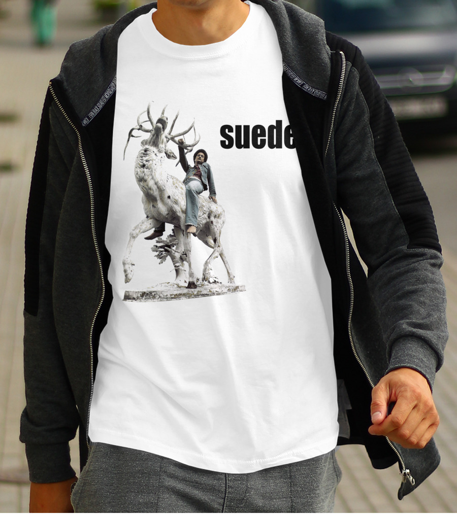 Suede Riding Stag Sculpture T-Shirt
