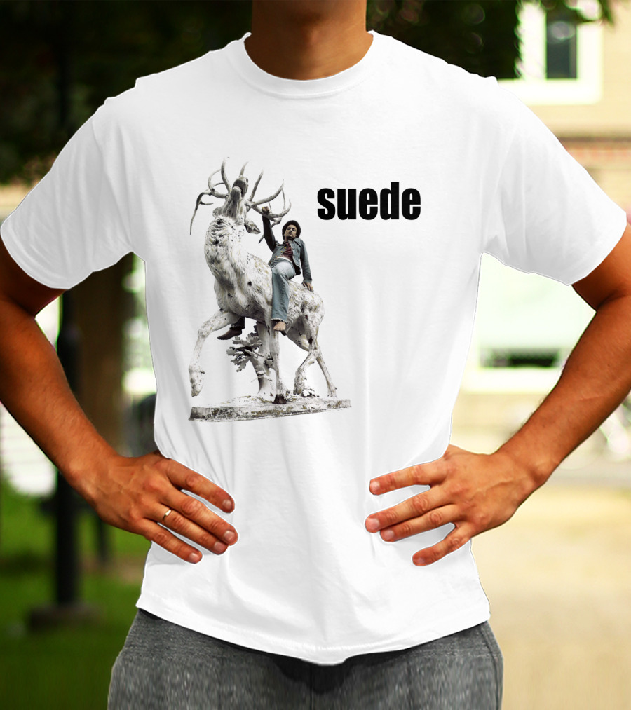 Suede Riding Stag Sculpture T-Shirt