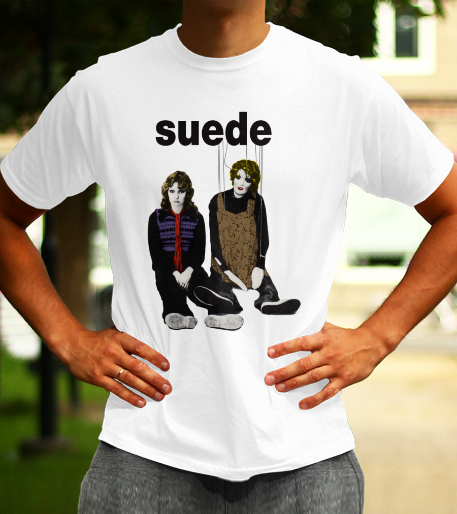 Suede Band Puppet Imagery With Colorful Outfits T-Shirt