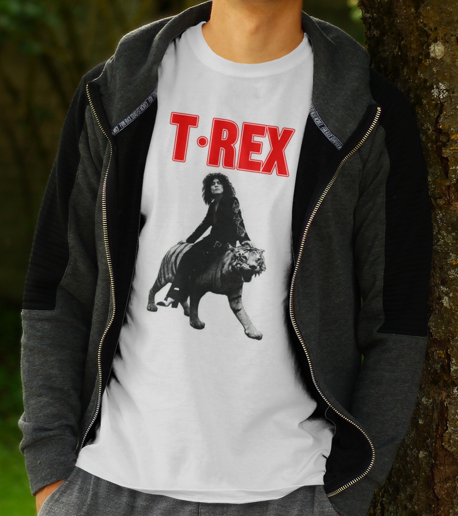 T-Rex Iconic Album Cover Art With Tiger T-Shirt