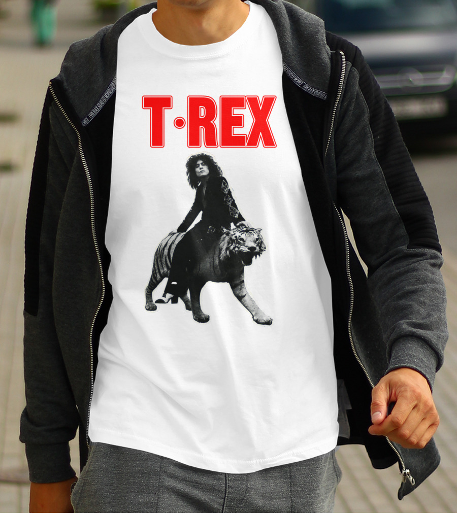 T-Rex Iconic Album Cover Art With Tiger T-Shirt