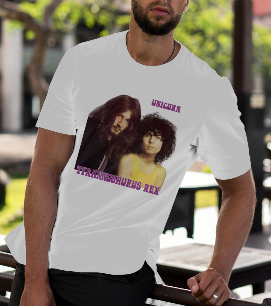 Unicorn Tyrannosaurus Rex Band Members Retro Photo T-Shirt