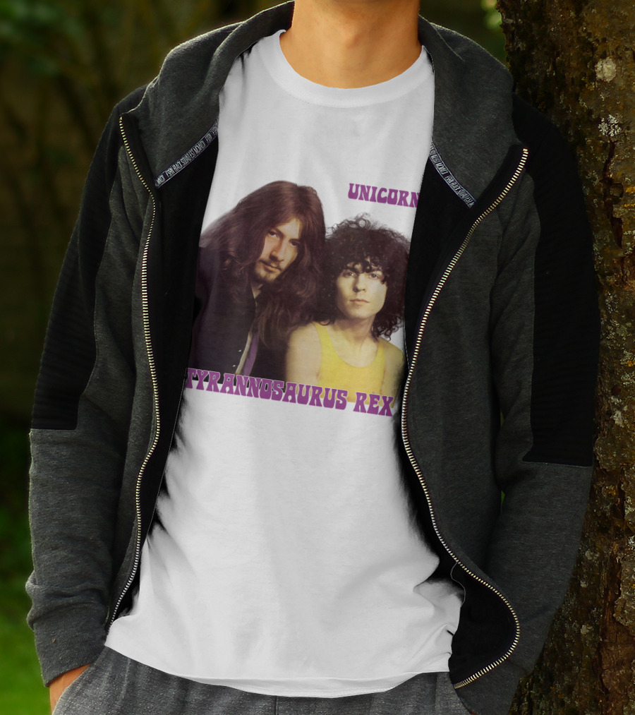 Unicorn Tyrannosaurus Rex Band Members Retro Photo T-Shirt