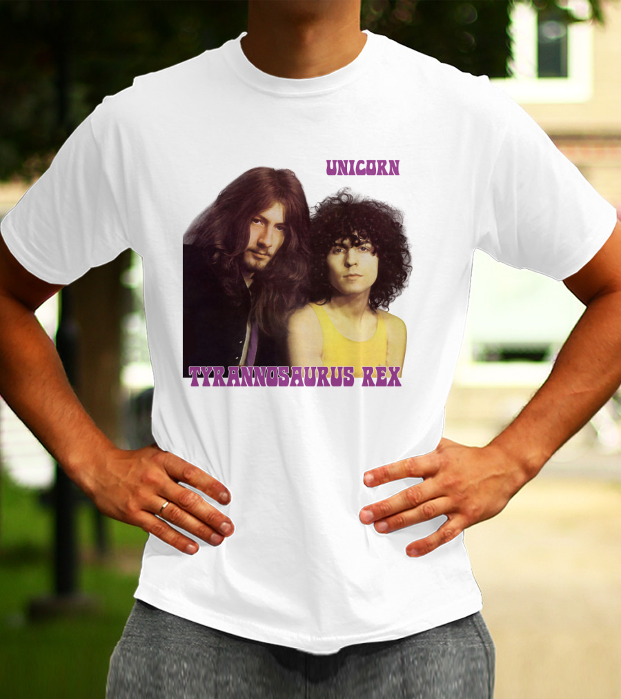 Unicorn Tyrannosaurus Rex Band Members Retro Photo T-Shirt