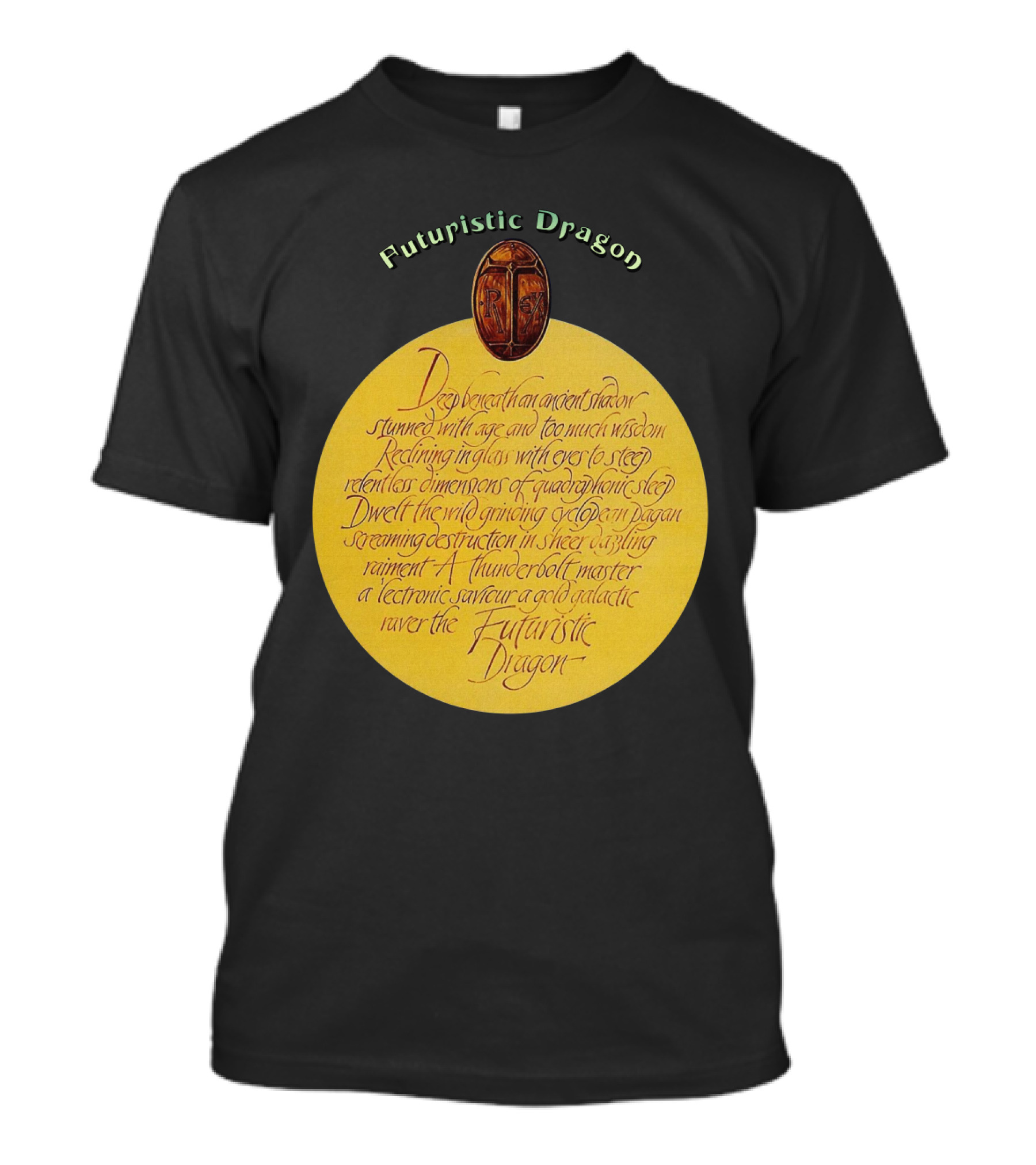 Futuristic Dragon Dwelling In Ancient Shadows With Thunderbolt Mastery T-Shirt