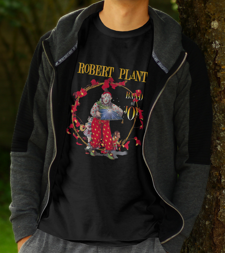 Robert Plant Band Of Joy Clown And Performers With Red Leaves T-Shirt