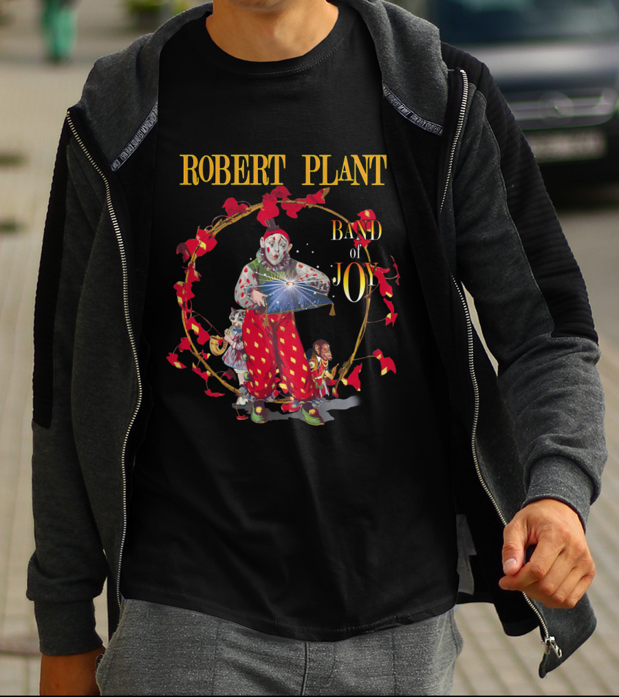 Robert Plant Band Of Joy Clown And Performers With Red Leaves T-Shirt