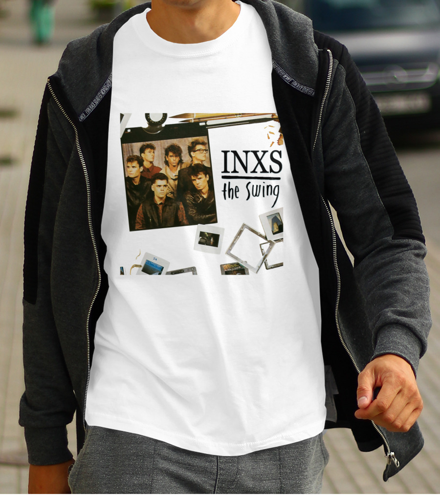 INXS The Swing Album Cover Group Photo With Film Reel And Slides T-Shirt