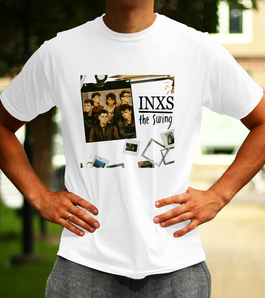 INXS The Swing Album Cover Group Photo With Film Reel And Slides T-Shirt