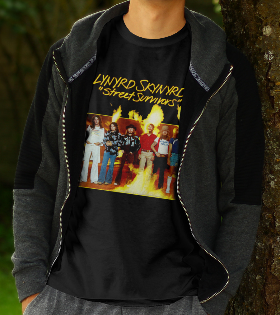 Lynyrd Skynyrd Street Survivors Album Cover Art Fiery T-Shirt