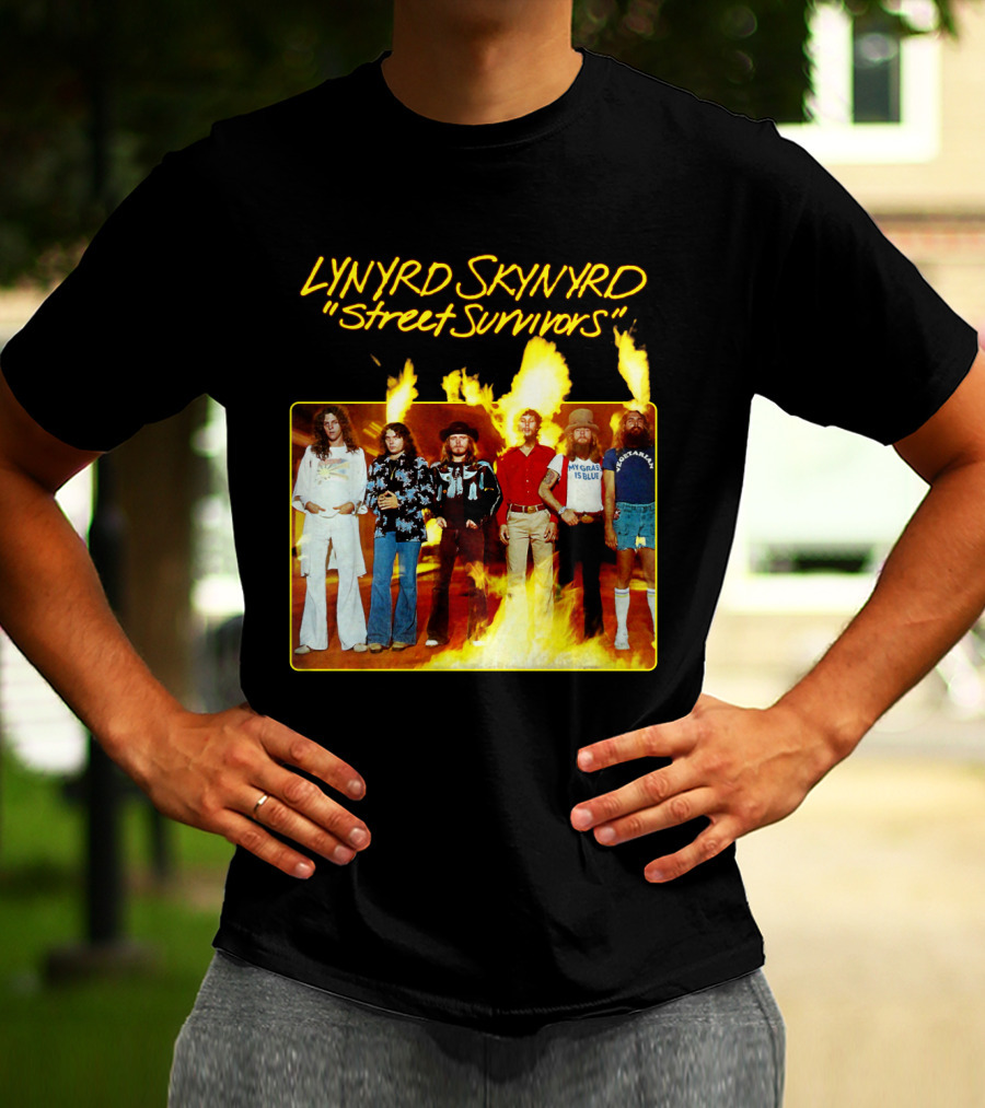 Lynyrd Skynyrd Street Survivors Album Cover Art Fiery T-Shirt