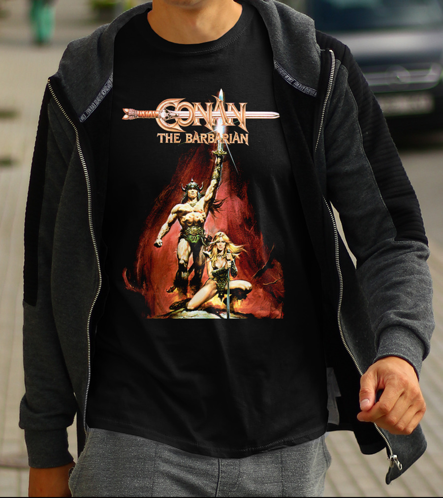 Conan The Barbarian Sword And Warrior Artwork T-Shirt