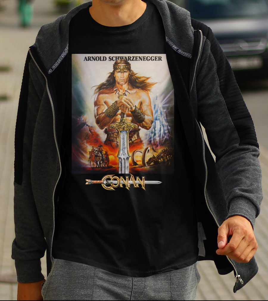 Arnold Schwarzenegger Conan The Barbarian Movie Poster T-Shirt