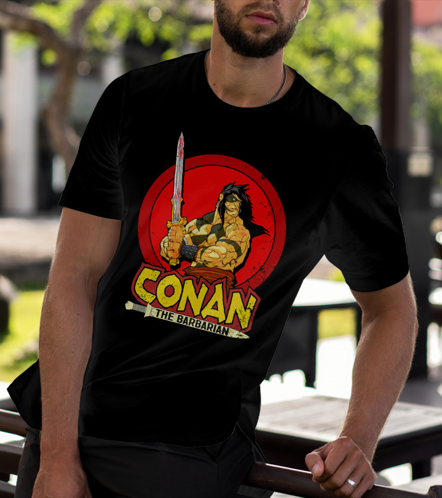 Conan The Barbarian Sword Warrior Red Circle T-Shirt