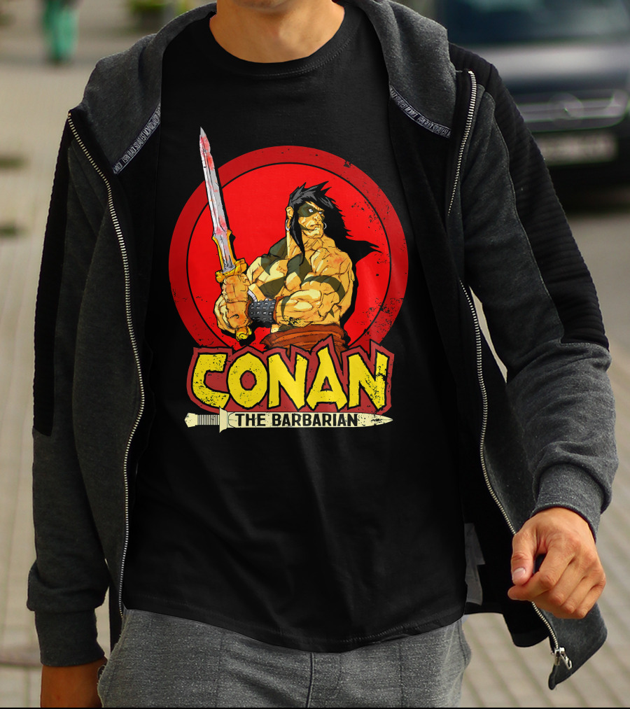 Conan The Barbarian Sword Warrior Red Circle T-Shirt