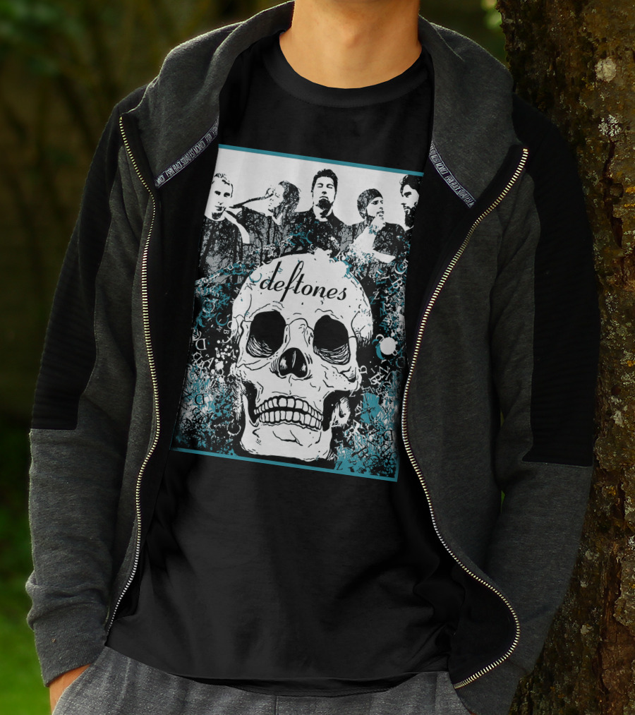 Deftones Skull Art With Band Members And Dtn T-Shirt