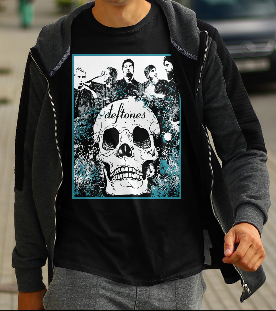 Deftones Skull Art With Band Members And Dtn T-Shirt