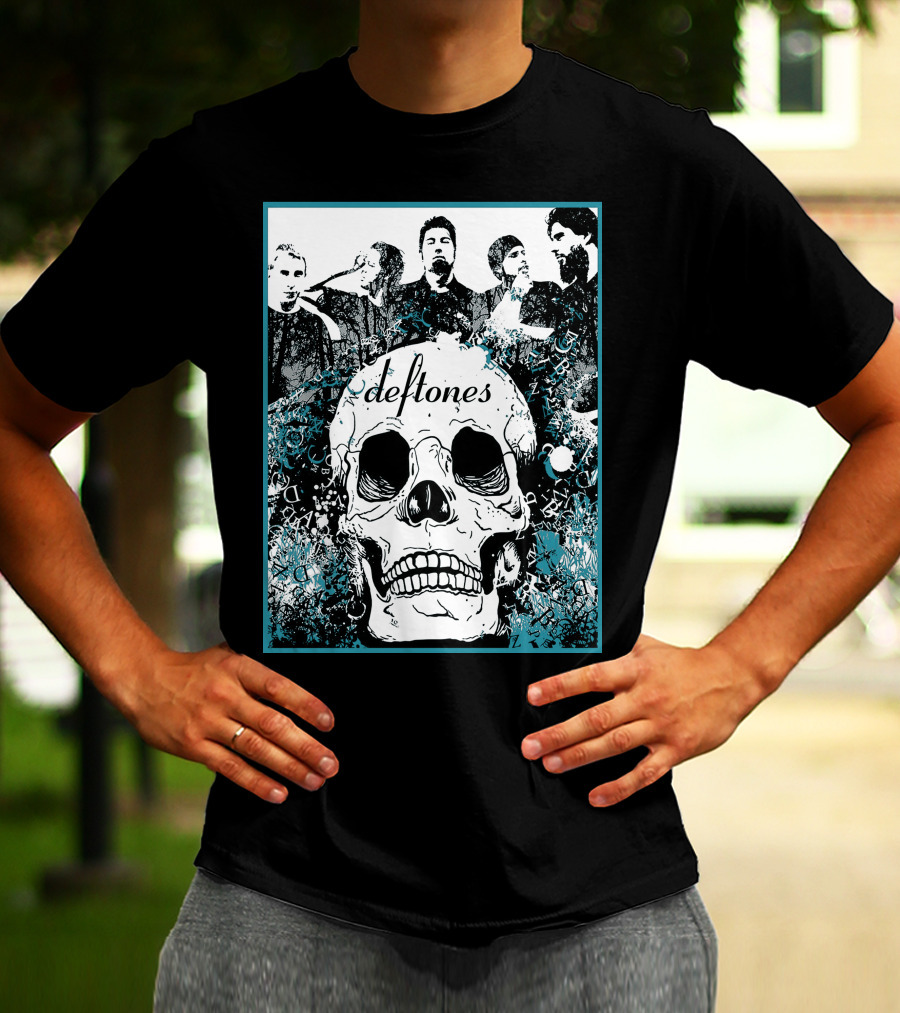 Deftones Skull Art With Band Members And Dtn T-Shirt