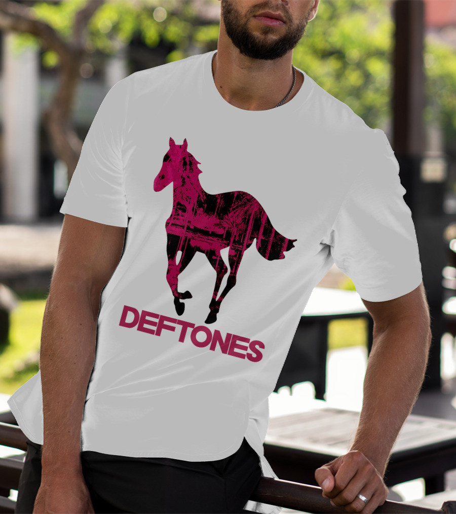 Deftones Pink Horse Motif T-Shirt